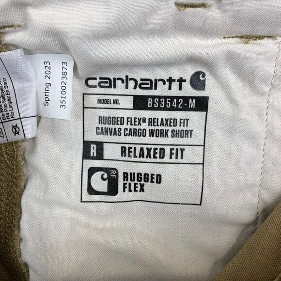 Carhartt Mens Shorts 40 Beige Rugged Flex Relaxed Fit Canvas Cargo Work Utility - Picture 5 of 8
